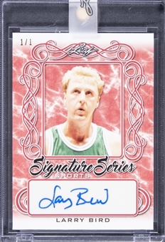 2020 Leaf Signature Series #SS-LB1 Larry Bird Signed Card (#1/1) - Leaf Sealed